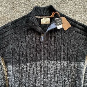 Weatherproof Men’s Cable-Knit Mock-Neck Quarter-Snap Pullover Sweater Size XL